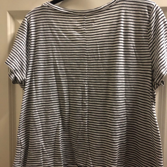 Stripped T-shirt with Ruffle - Picture 2 of 3